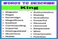 What words describe a king?